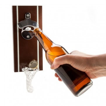 Beer Basket magnetic fridge bottle opener & top catcher - Painted MDF
