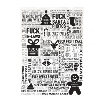 The Ultimate F Word Tea Towel - Christmas - Black