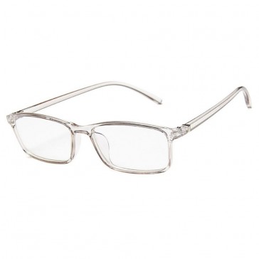 Blue Light Blocking Glasses - Digital Eyewear -Transparent Grey Slim Square