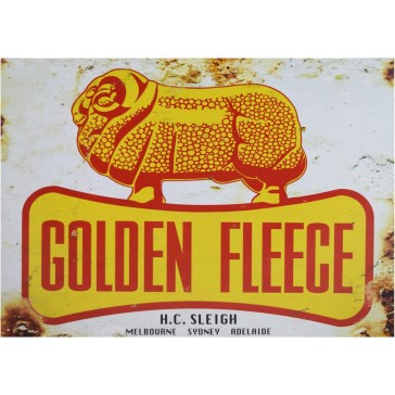 Golden Fleece Ram Dogbone Tin Sign