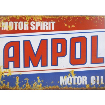 Ampol Motor Spirit Rusted Tin Sign
