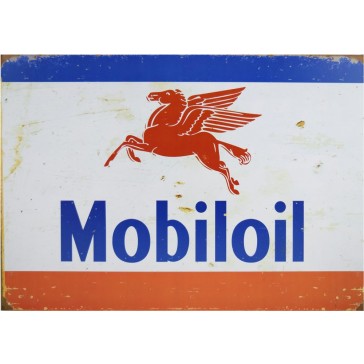 Mobiloil Pegasus Rusted Tin Sign