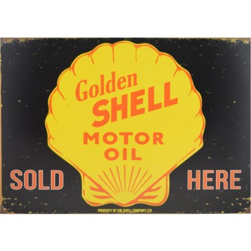 Golden Shell Motor Oil Tin Sign