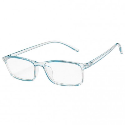 Blue Light Blocking Glasses Baby Blue Transparent Slim Square